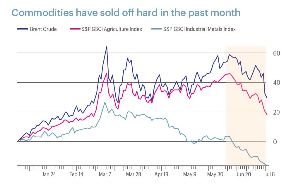 Chart: Commodities have solf off hard in the past month 