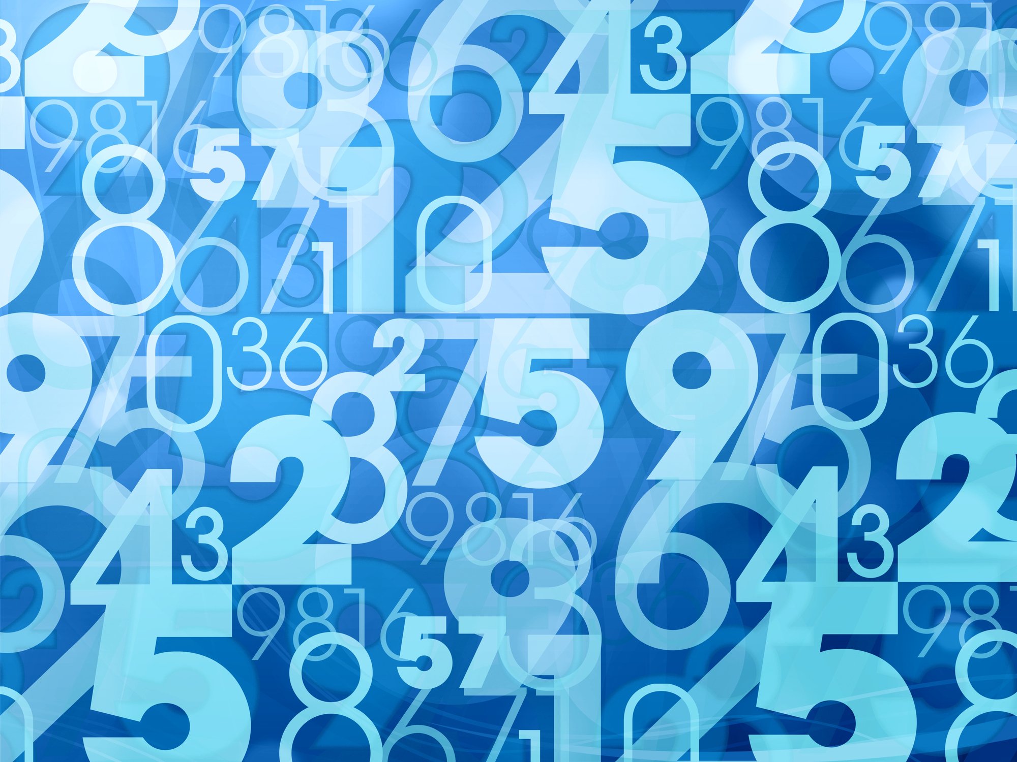 An abstract blue pattern with numbers