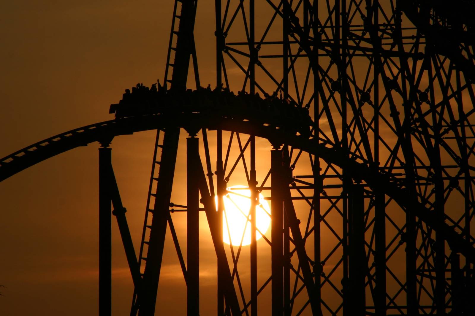 Roller Coaster at Sunset